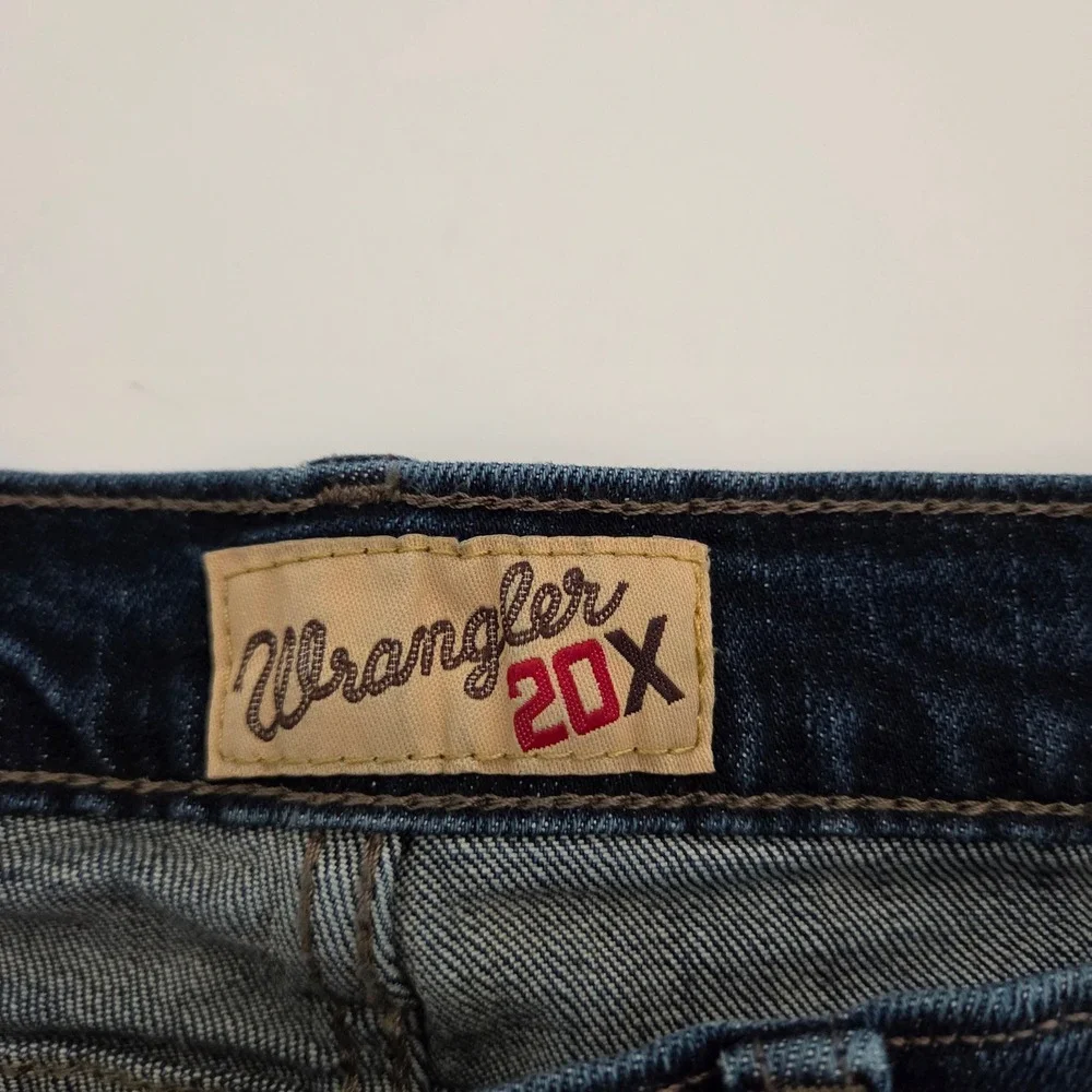 Wrangler 20X Jeans Dark Blue Straight Leg Western Denim Mens 36x34
